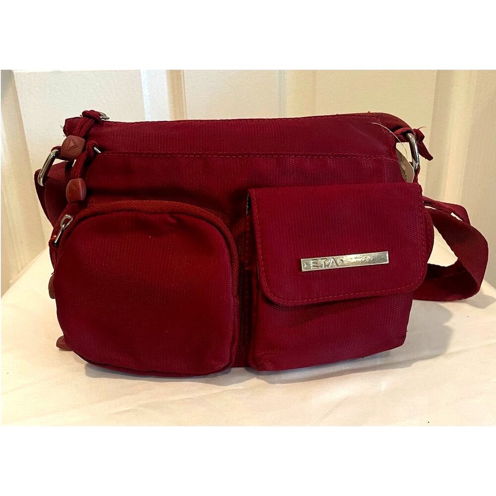 Rosetti E.T.A. Nylon Multi-Pocket Crossbody Travel Bag Purse – Maroon